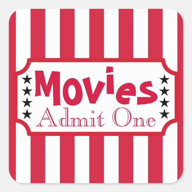Retro Movie Home Theatre Cinema Party Stickers (Front)