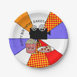 Retro Movie Night Birthday Party   Paper Plate