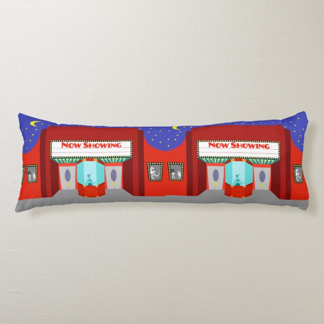 Retro Movie Theatre Body Pillow (Front)