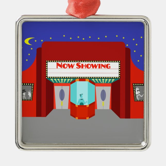 Retro Movie Theatre Christmas Ornament (Front)