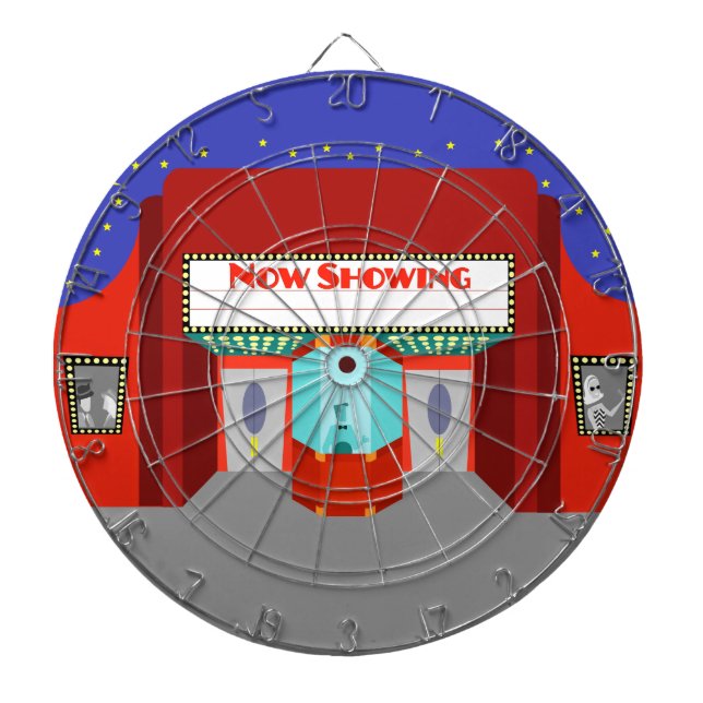 Retro Movie Theatre Dart Board (Front)