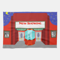 Retro Movie Theatre Kitchen Towel