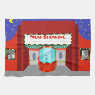 Retro Movie Theatre Kitchen Towel