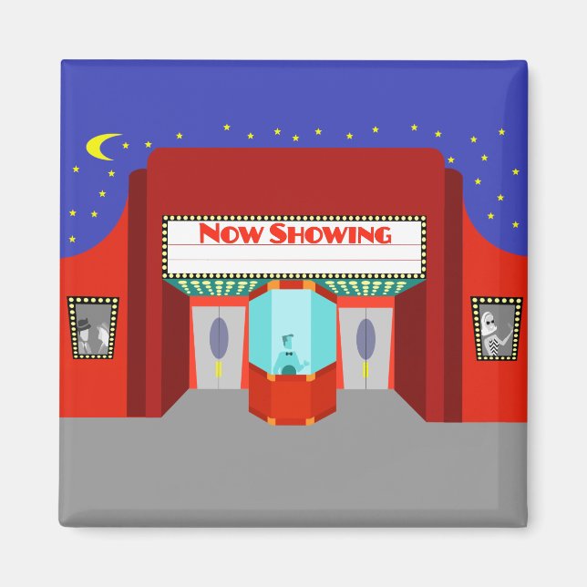 Retro Movie Theatre Magnet (Front)