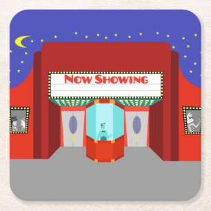 Retro Movie Theatre Paper Coaster