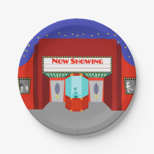 Retro Movie Theatre Paper Plates