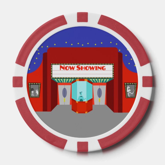 Retro Movie Theatre Poker Chips (Front)
