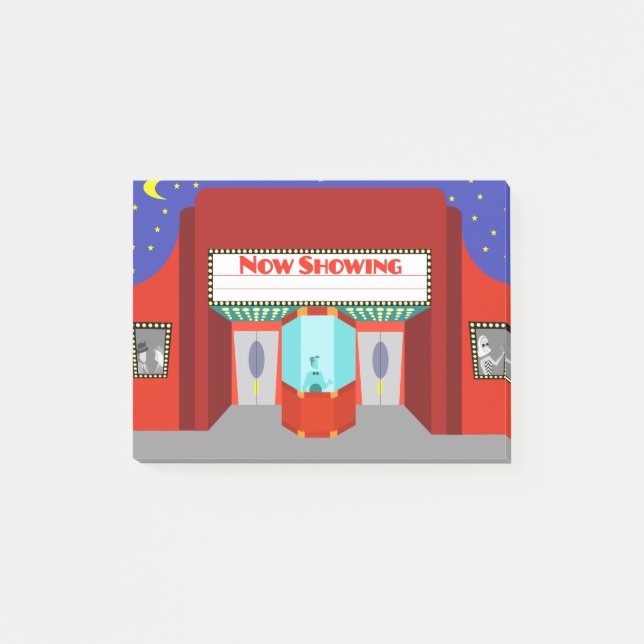 Retro Movie Theatre Post-It Notes (Front)