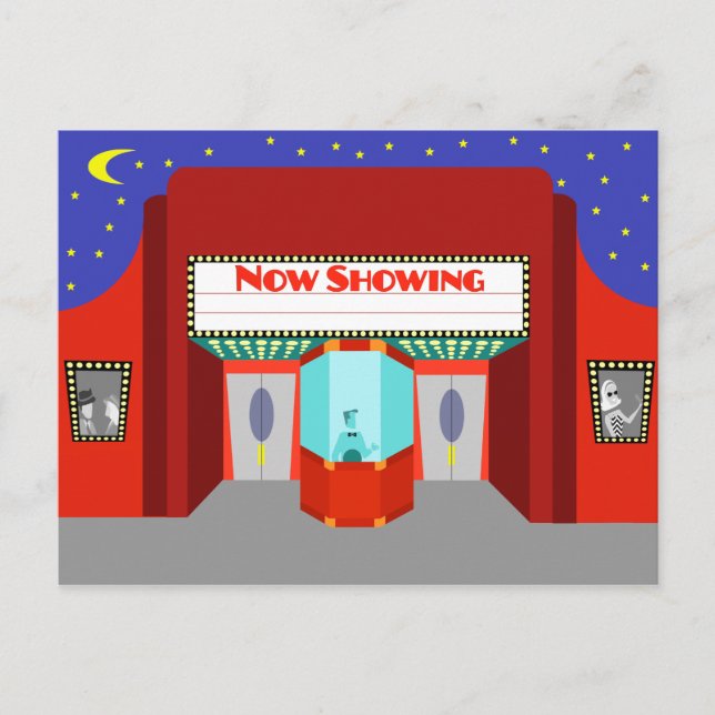 Retro Movie Theatre Postcard (Front)