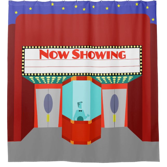 Retro Movie Theatre Shower Curtain (Front)