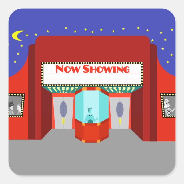 Retro Movie Theatre Stickers (Front)