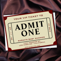 Retro Movie Ticket Admit One Baby Shower
