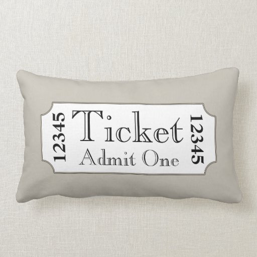 Image of Retro Movie Ticket Cinema Pillow