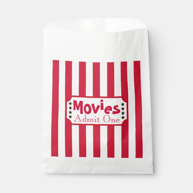 Retro Movie Ticket Favour Bag (Front)