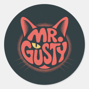 Retro "Mr. Gusty" Cat Logo Vinyl Sticker