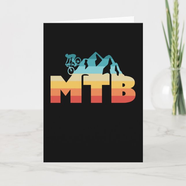 Retro MTB Vintage Mountain Biking Gift Card (Front)