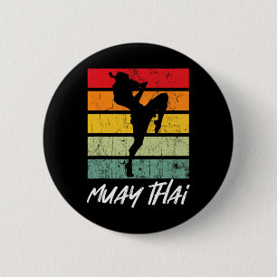 Retro Muay Thai Vintage Mma Martial Arts Thailand  6 Cm Round Badge