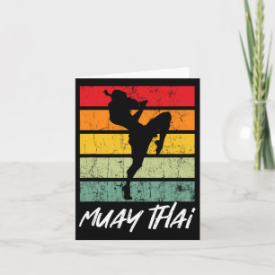 Retro Muay Thai Vintage Mma Martial Arts Thailand  Card