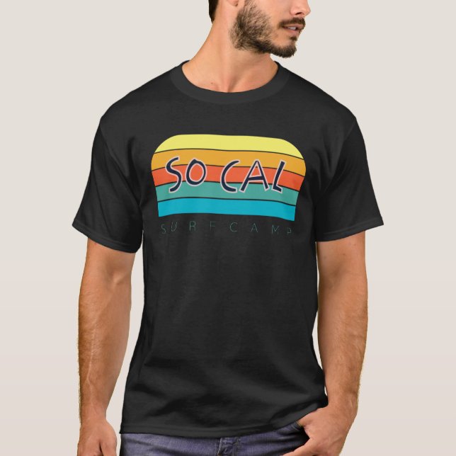 Retro multi colour graphic - So Cal Surf Camp -  T-Shirt (Front)
