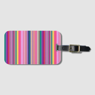 Retro multicolors stripes luggage tag