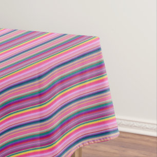 Retro multicolors stripes tablecloth