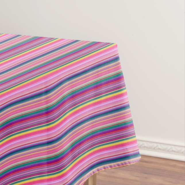 Retro multicolors stripes tablecloth (In Situ)