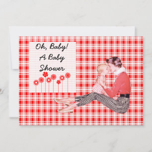Retro Mum and Baby Shower Invitation