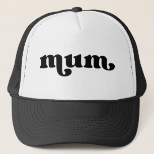 Retro Mum Black and White Trucker Hat