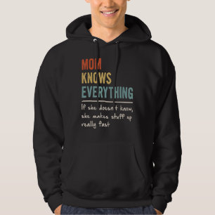 Retro Mum Knows Everything Women  Mother's Day Hoodie