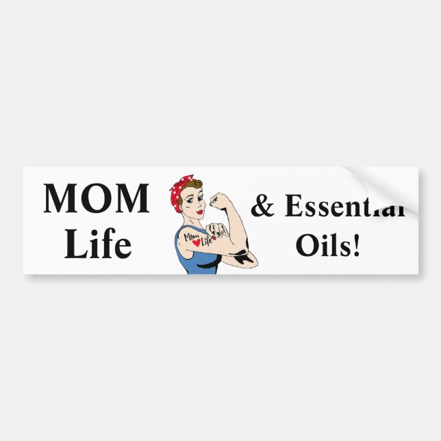 Retro Mum Life & Essential Oils Bumper Sticker (Front)