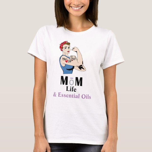 Retro Mum Life & Essential Oils T-Shirt (Front)