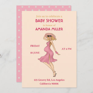 Retro Mummy Blonde Baby Shower Party Invitation