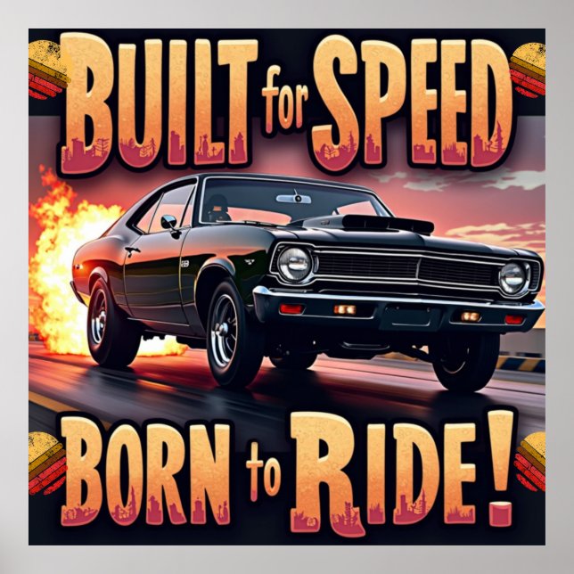Retro Muscle - Built for Speed  Poster (Front)