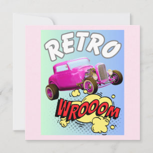Retro Muscle Car  Invitation