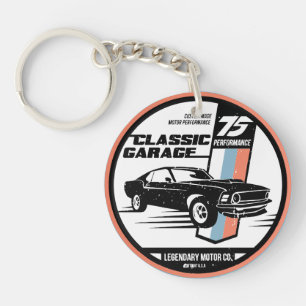 Retro Muscle Car Revival Tee Key Ring