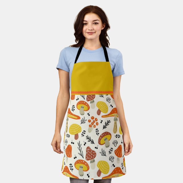 Retro Mushroom Apron (Worn)