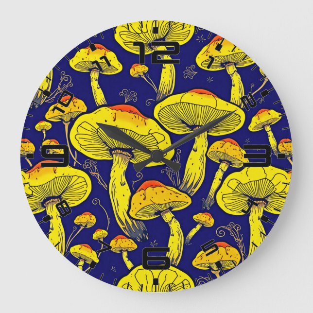 Retro Mushroom Clock - Vibrant & Timeless Charm (Front)