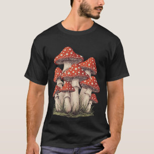 Retro Mushroom Cluster -Trippy Shrooms Graphic Art T-Shirt