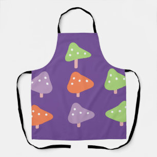 Retro Mushroom Colorful Pattern Apron
