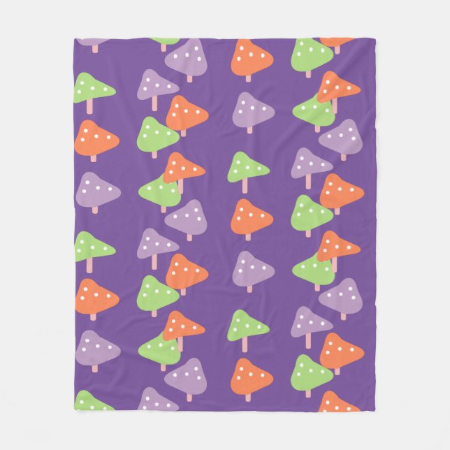 Retro Mushroom Colourful Pattern Kids  Fleece Blanket (Front)