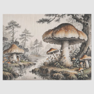 Retro Mushroom Forest Cottagecore Tissue Paper