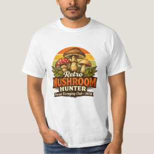 Retro Mushroom Hunter Vintage Fungi Foraging Lover T-Shirt