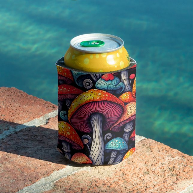 Retro Mushroom Magic Can Cooler (In Situ Pool)
