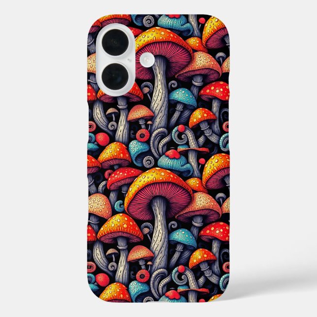 Retro Mushroom Whimsy iPhone Case (Back)