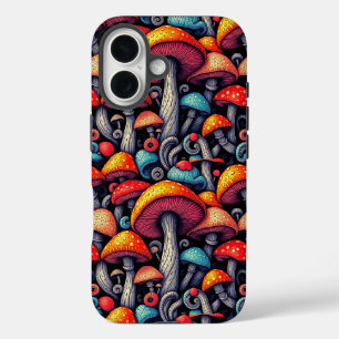 Retro Mushroom Whimsy iPhone Case