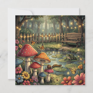 Retro Mushrooms and Flowers Vintage Vibes