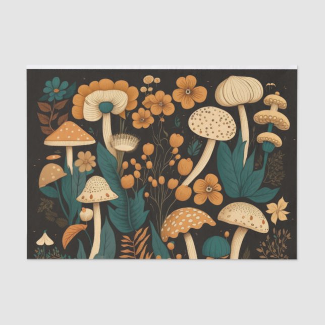 Retro Mushrooms & Flora Collection Tissue Paper (Front)
