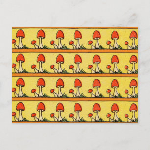 Retro Mushrooms Postcard