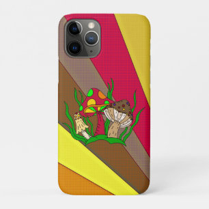 Retro Mushrooms Vintage Colours Pop Art   iPhone 11 Pro Case