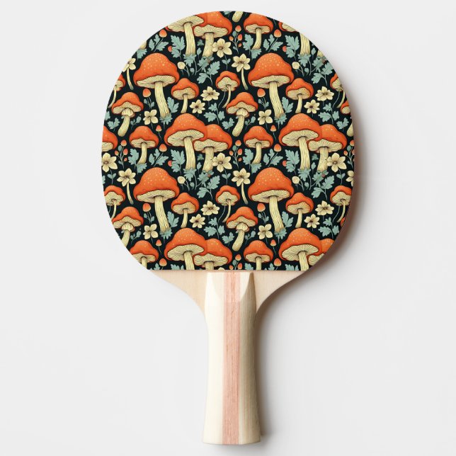 Retro Mushrooms Vintage Flowers  Ping Pong Paddle (Front)